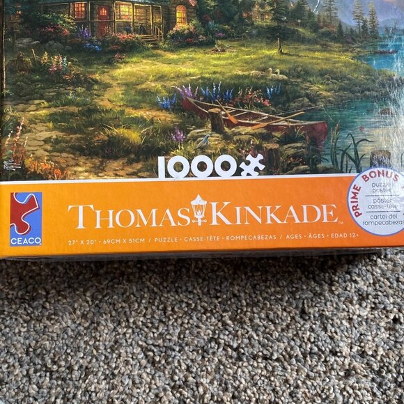 NEW CEACO Thomas Kincade A Father’s Perfect Day Painting Puzzle 1000 Piece 27x20 - Picture 8 of 8